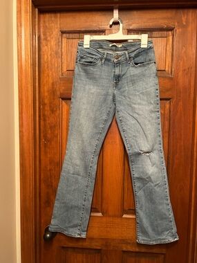 Levi's Light Blue Bootcut Jeans with Subtle Distress